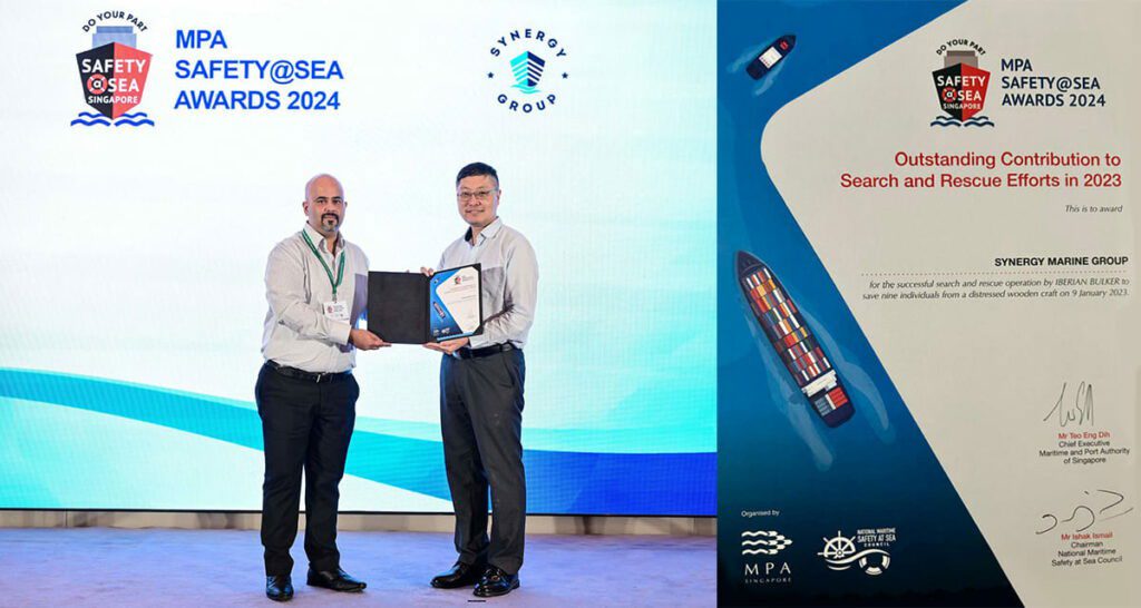 Maritime and Port Authority Singapore honours Synergy Marine for SAR operations