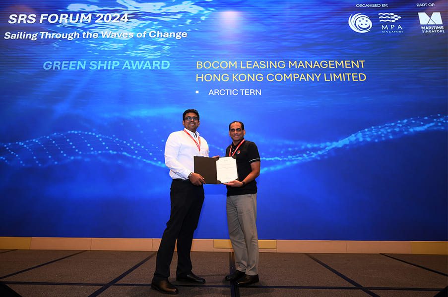 Synergy Marine managed dual vessel received green ship status under MPA Singapore